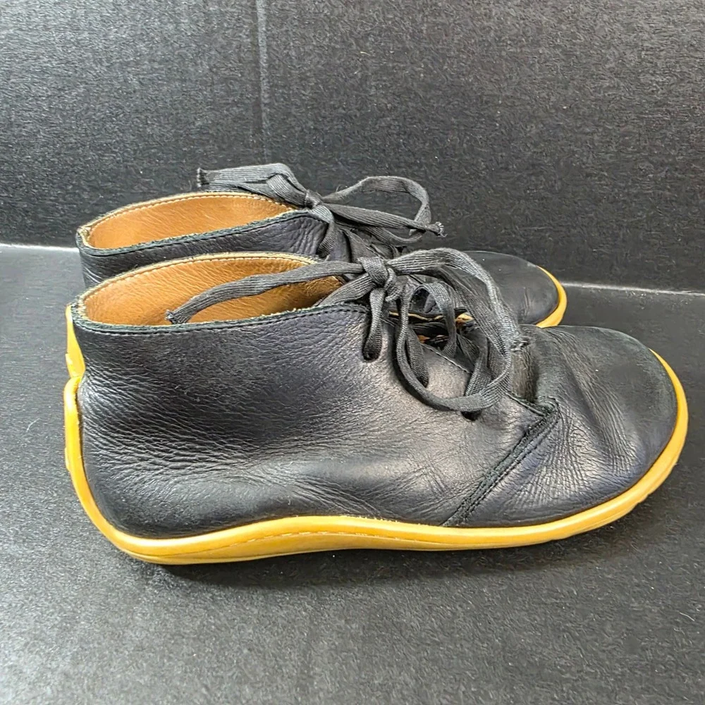 Vivobarefoot Kids Gobi Leather Chukka Boots Black Gum EUR 33K US Big Kids Size 2